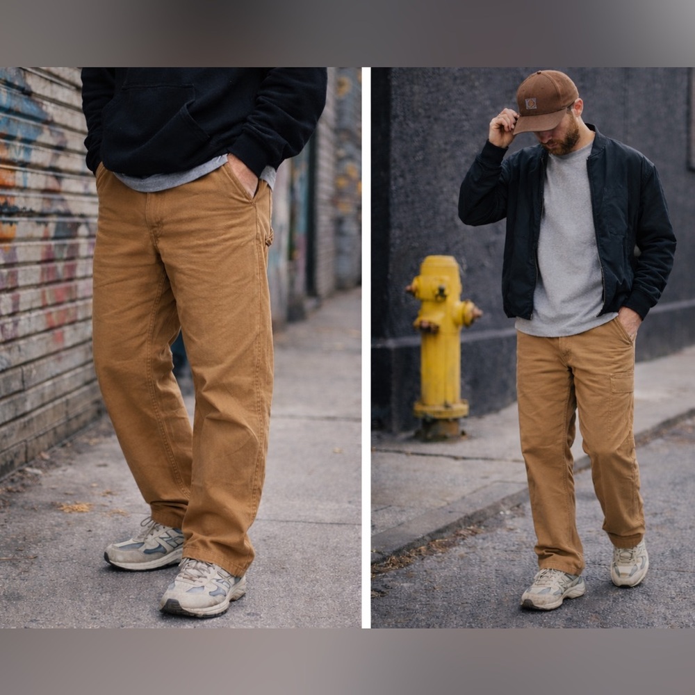 Carhartt Men’s Canvas Work Pants 38x30 | Brown Duck Cotton Utility Pants